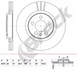 Тормозной диск BRECK BR 303 VA100